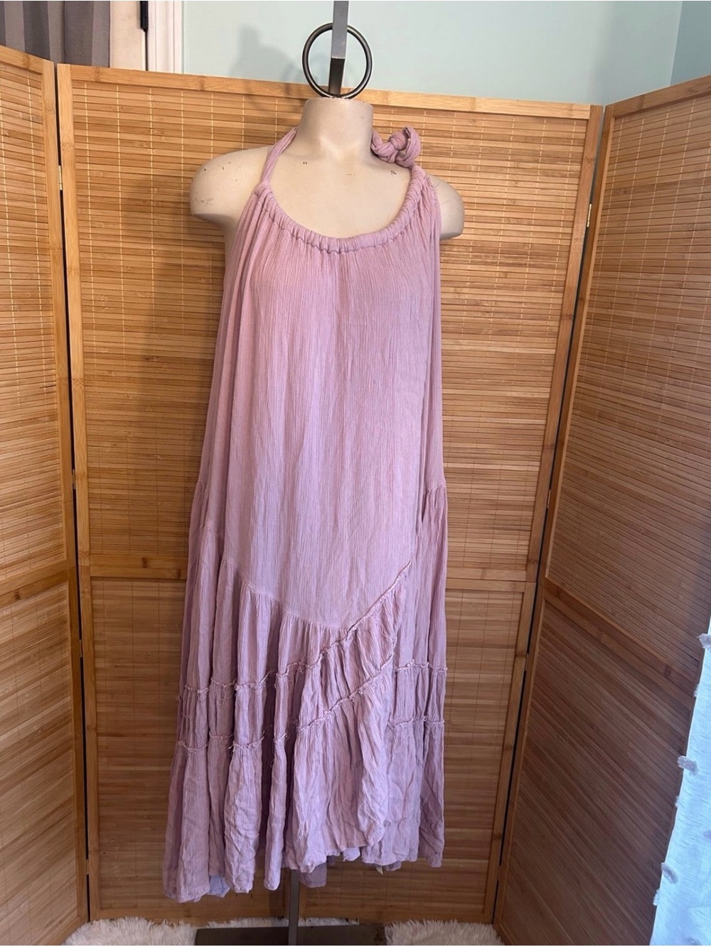 Free People Bare it All Lavender purple Maxi Dress boho hippie woman’s medium